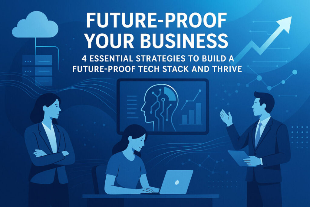 Future-proof tech stack, scalable infrastructure, digital customer experience, business agility, and continuous learning.