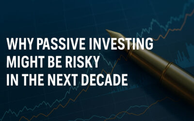 Digital illustration of passive investing and active investing strategies showing financial growth and market risk dynamics