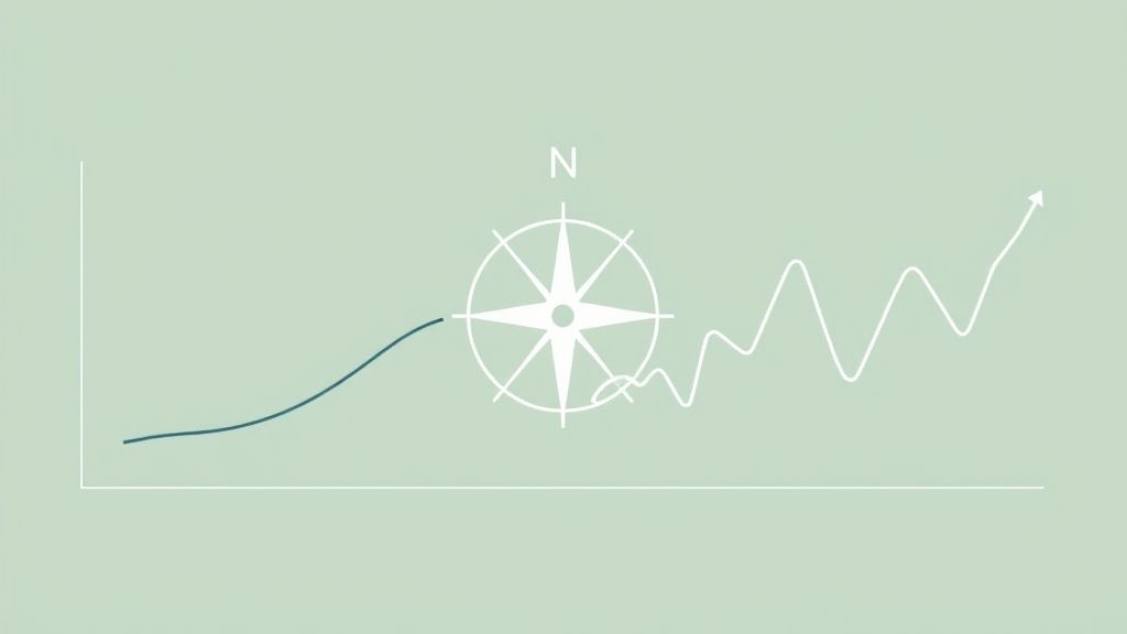 Abstract visual comparing passive investing and active investing approaches