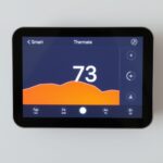 Smart thermostat screen showing temperature optimization