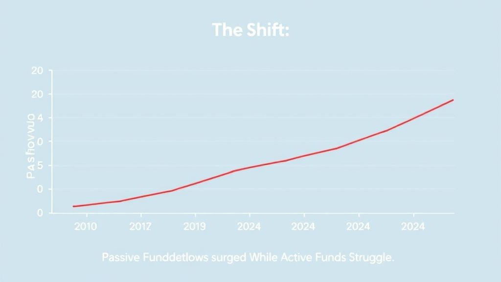 Passive investing vs active investing fund flows chart