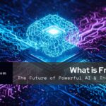 Abstract representation of Frontier AI neural networks and data flows, highlighting the complexity and power of advanced artificial intelligence requiring regulation.
