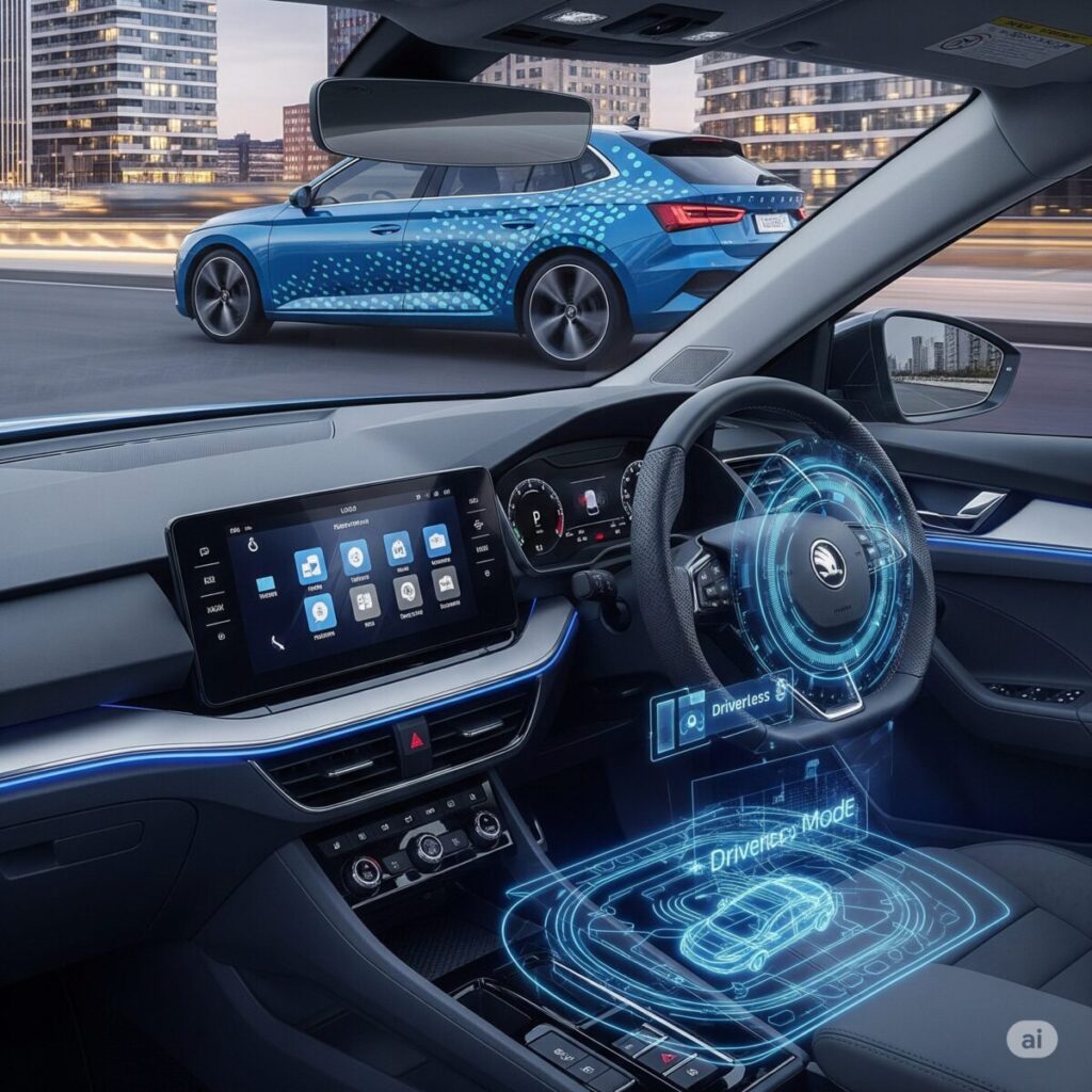 1.5L TSI Turbo Petrol, Dynamic Chassis Control (DCC), 10" Infotainment, Skoda Sound System with Subwoofer, Safety, Enyaq iV (Global EV), 82 kWh battery, 500+ km range, Massive 13” touchscreen