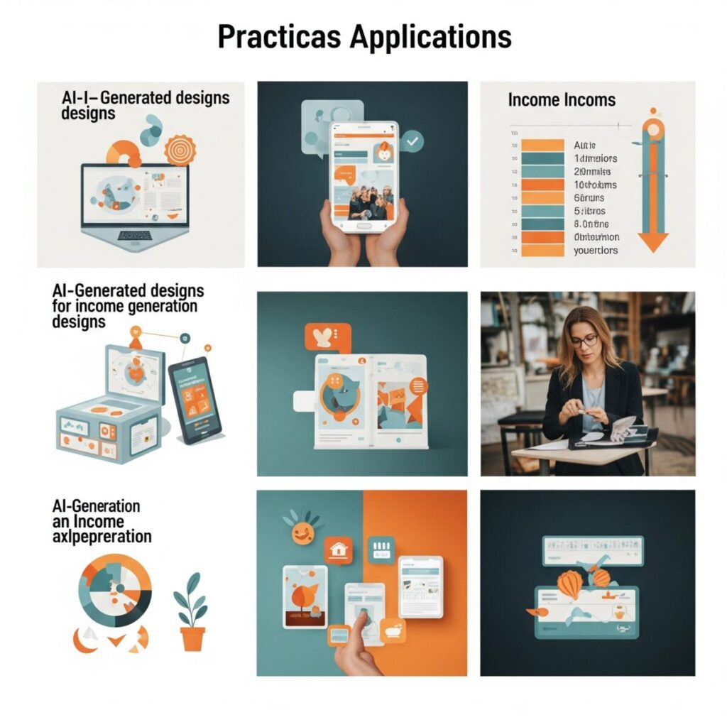 Practical examples AI art on print-on-demand products, freelancing services, and digital downloads